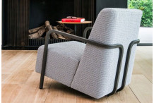 Chaise longue à reglage continu, Noire